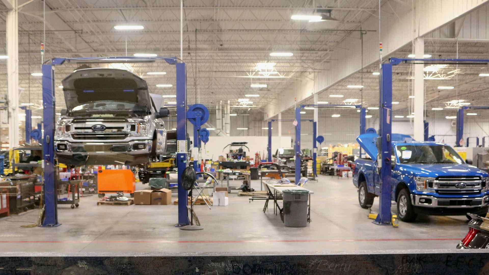 black car in a garage