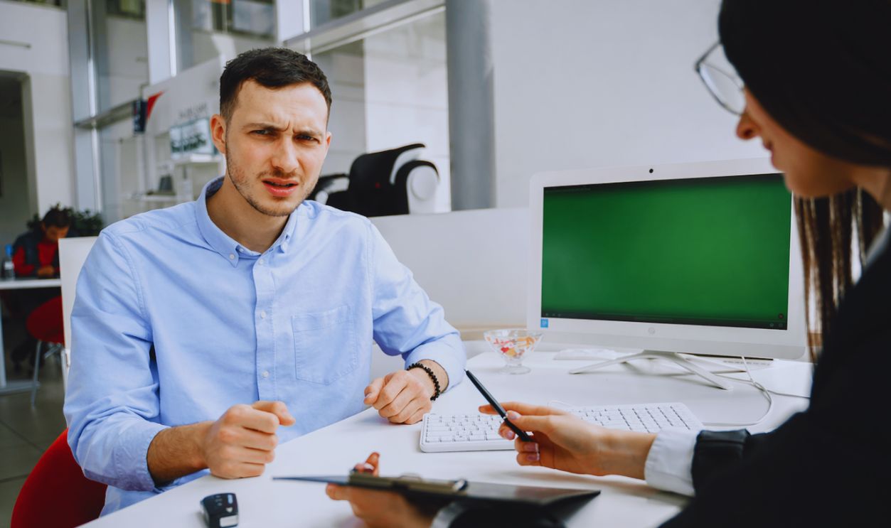 Confused Man With Insurer