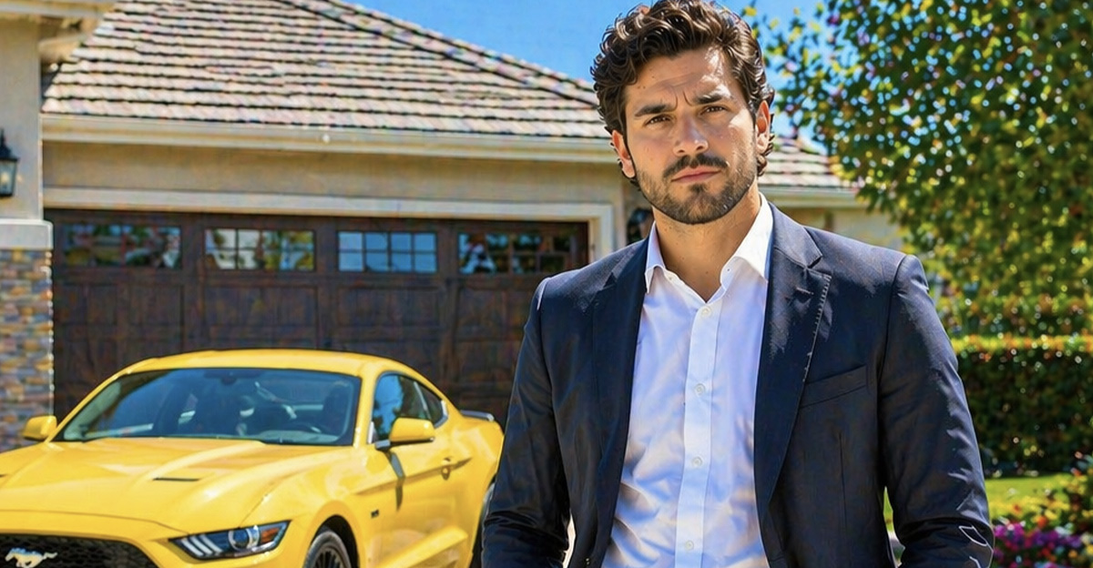 AI-generated image of a man concerned about his car financing.