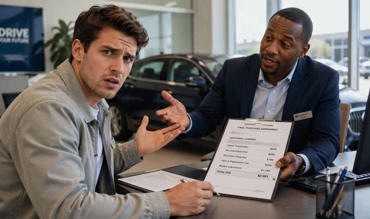 Frustration at the dealership desk