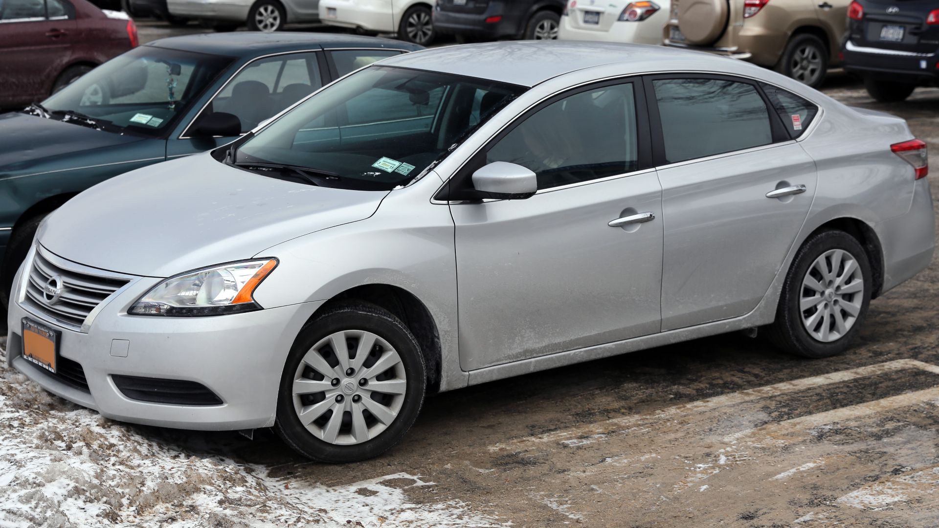 A 2014 Nissan Sentra S CVT (base model) in Floral Park, NY. Fresh off the dealer's lot!