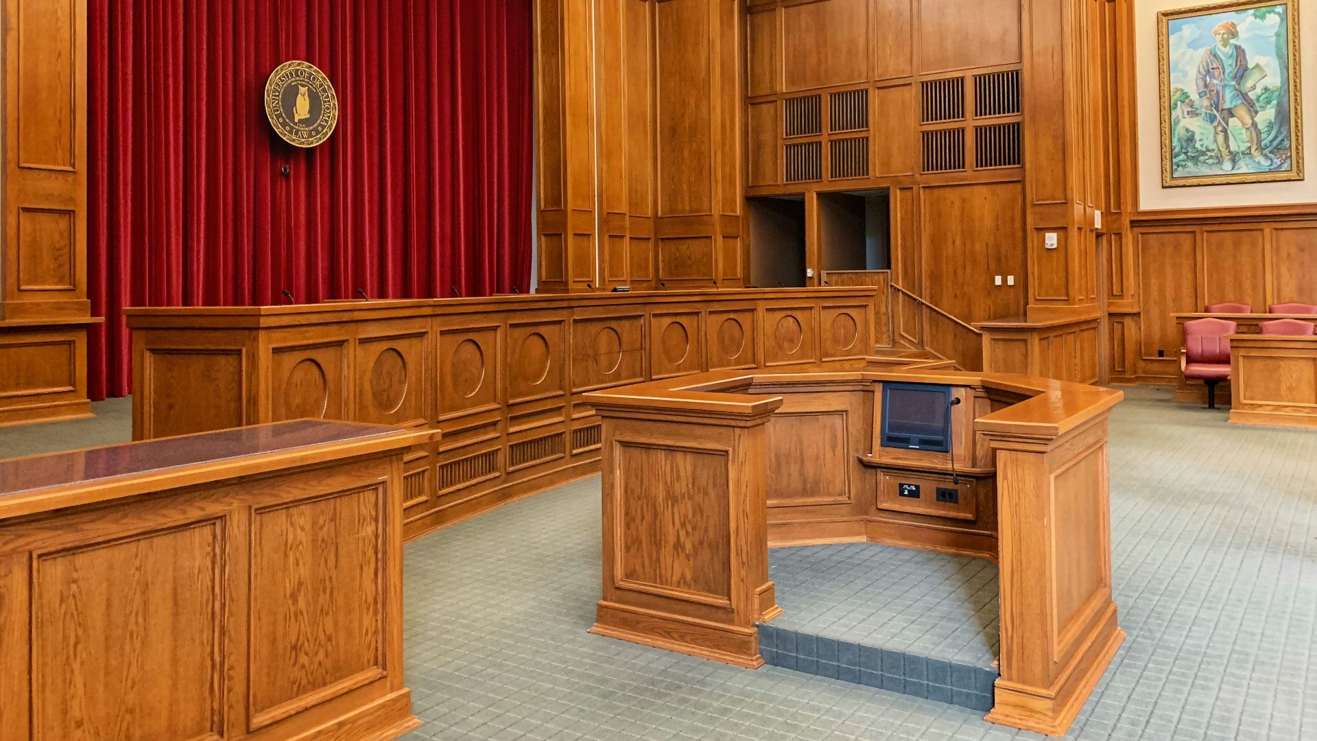 architectural photography of trial court interior view