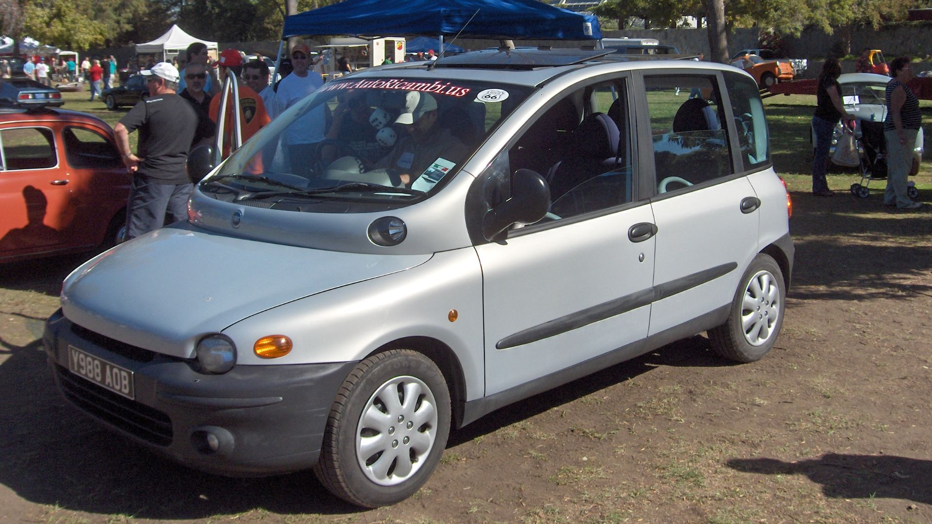 Per Time Magazine: Multipla looked like it had several sets of eyes, like an irradiated tadpole. It had this weird proboscis out front and a bulky, glass cabin in back, and the whole thing was situated on dwarfish wheels. I rented one of these in Europe and it worked beautifully.