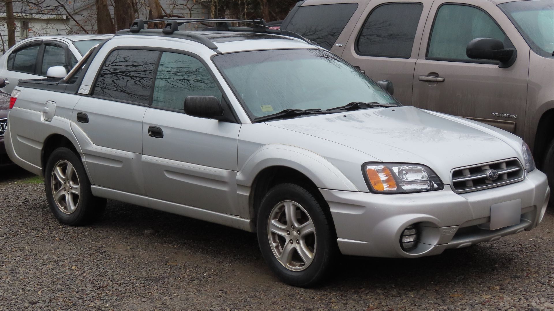 2006 Subaru Baja Sport photographed in New Castle, Pennsylvania. Finished in Brilliant Silver Metallic.