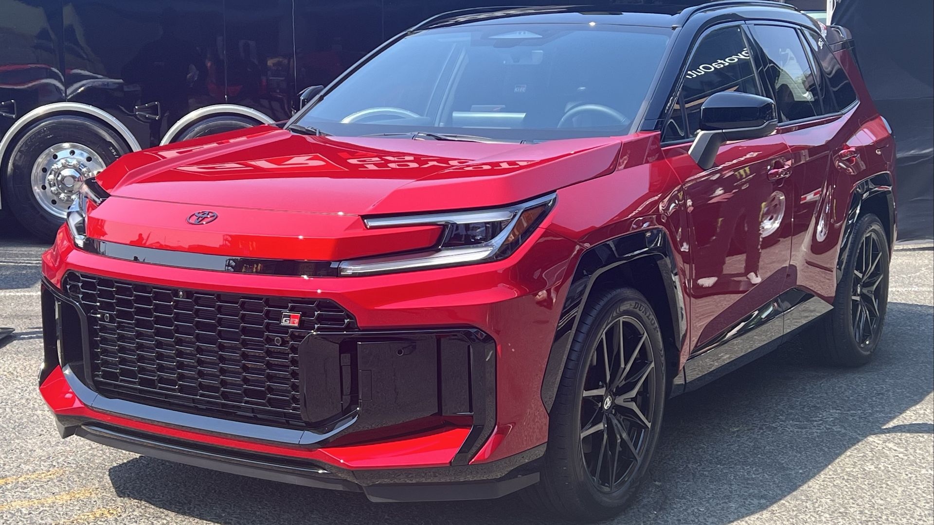 A 2026 Toyota RAV4 Plug-in Hybrid GR Sport at Sonoma Raceway in 2025.