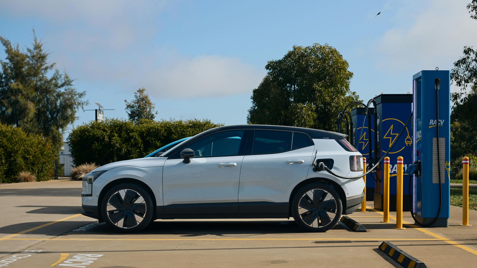 Electric vehicle charging at a station in Barnawartha, VIC, Australia.