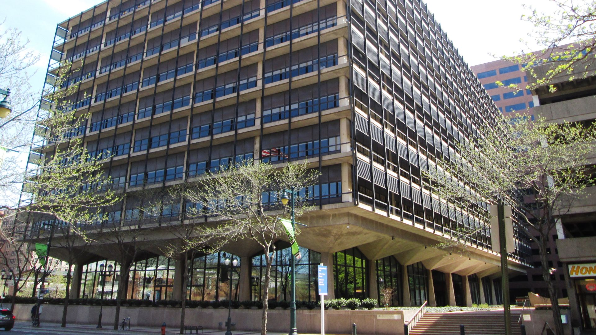 The Rohm and Haas Corporate Headquarters building at 100 South Independence Mall West at the corner of 6th Street and Market Street in Philadelphia, Pennsylvania is the headquarters for the chemical manufacturing company Rohm and Haas, which was founded in 1909. Completed in 1964, the building was the first private investment for the urban renewal of the Independence Mall area. The International style building was designed by Pietro Belluschi, dean of the M.I.T School of Architecture, and George M. Ewing Co. In 2007 the Rohm and Haas Corporate Headquarters was listed on the National Register of Historic Places, the company is now a wholly-owned subsidiary of Dow Chemical Company.






This is an image of a place or building that is listed on the National Register of Historic Places in the United States of America. Its reference number is 7000031 (Wikidata).