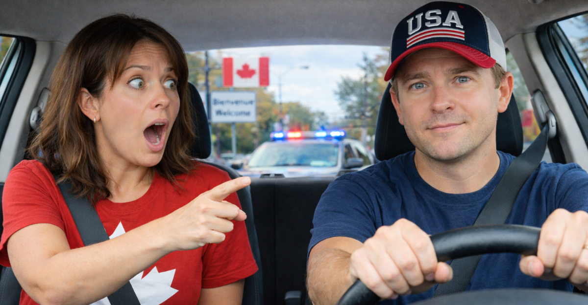 American driver, shocked Canadian passenger
