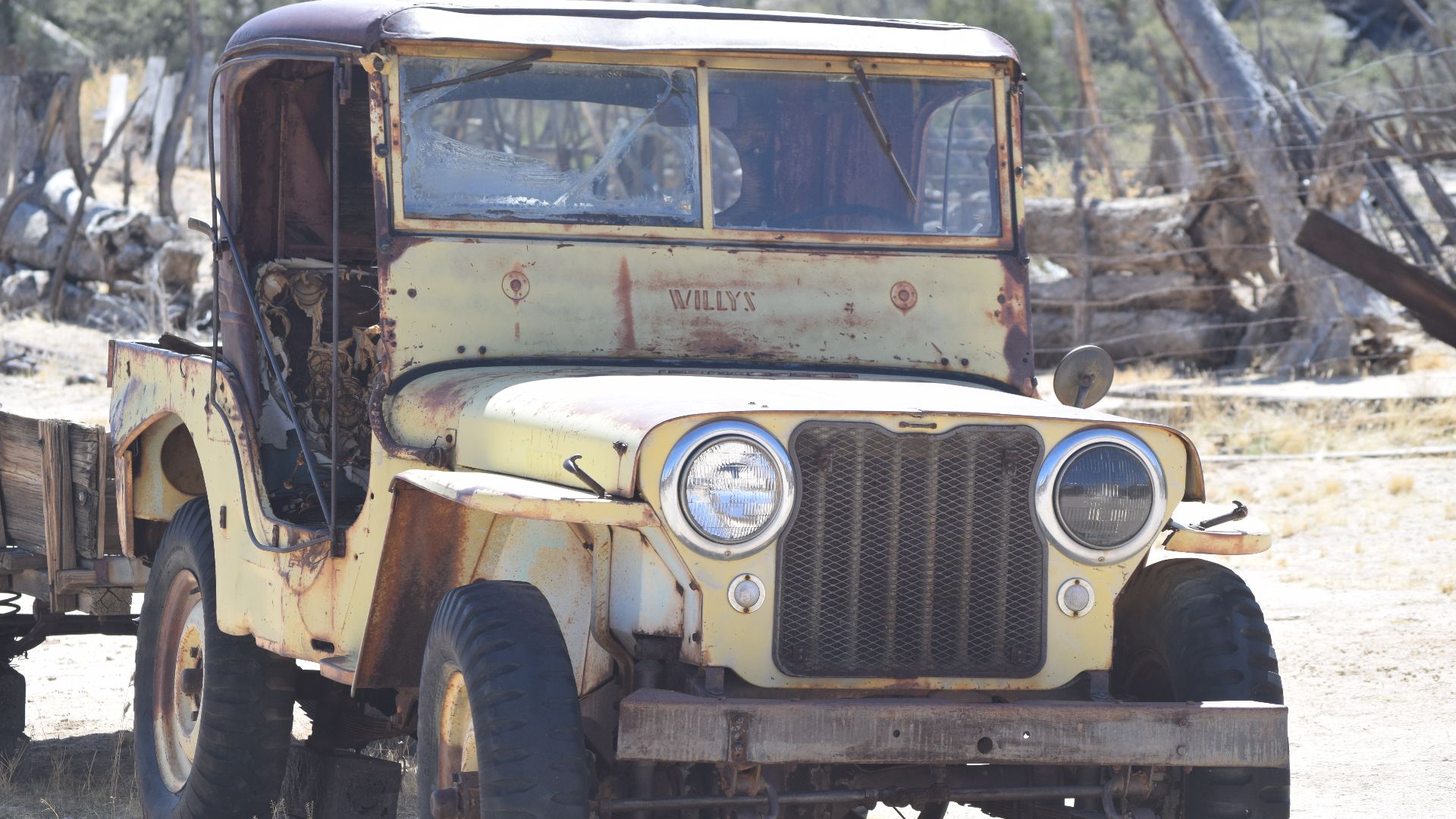 A Jeep CJ-2A at Keys' Ranch, Joshua Tree National Park.