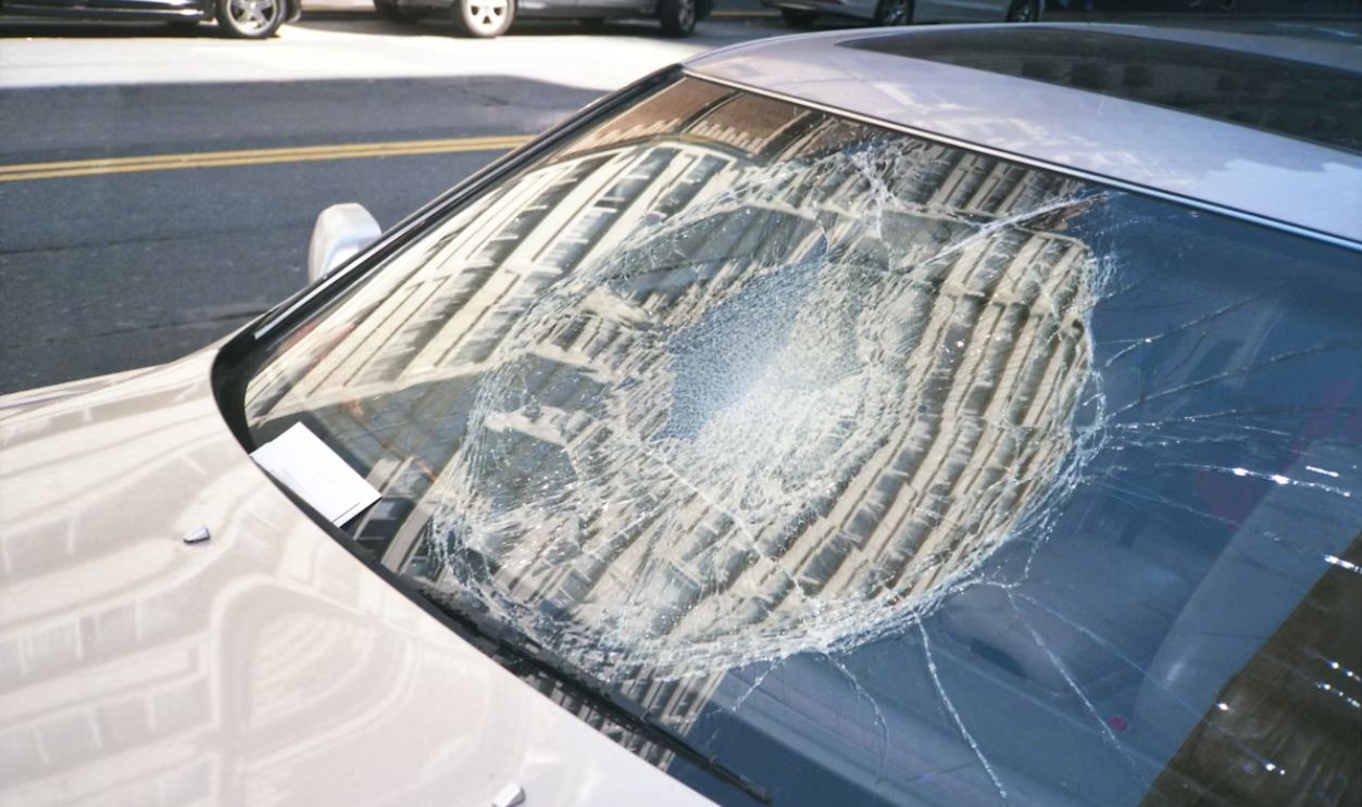 Cracked windshield