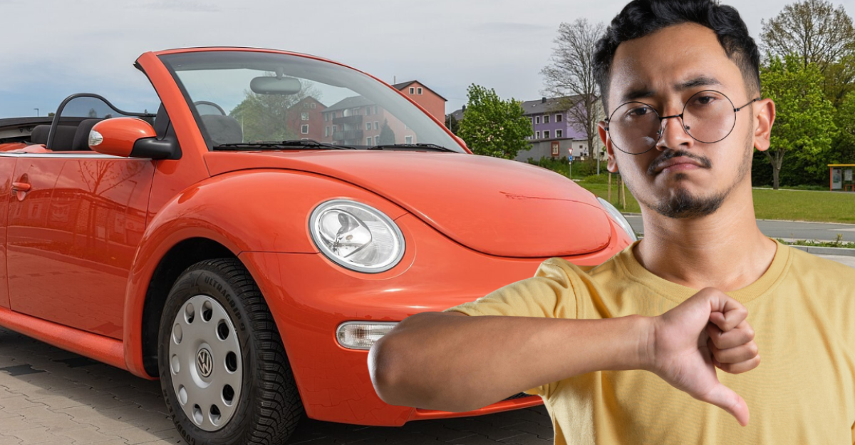 Orange VW New Beetle.