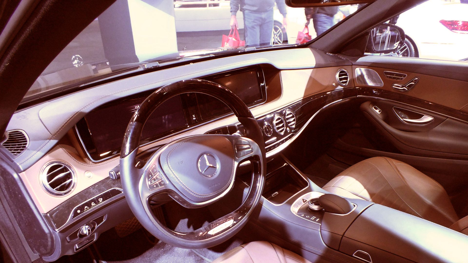 The luxury appointed interior of the Mercedes-Benz S-Class (W222).
