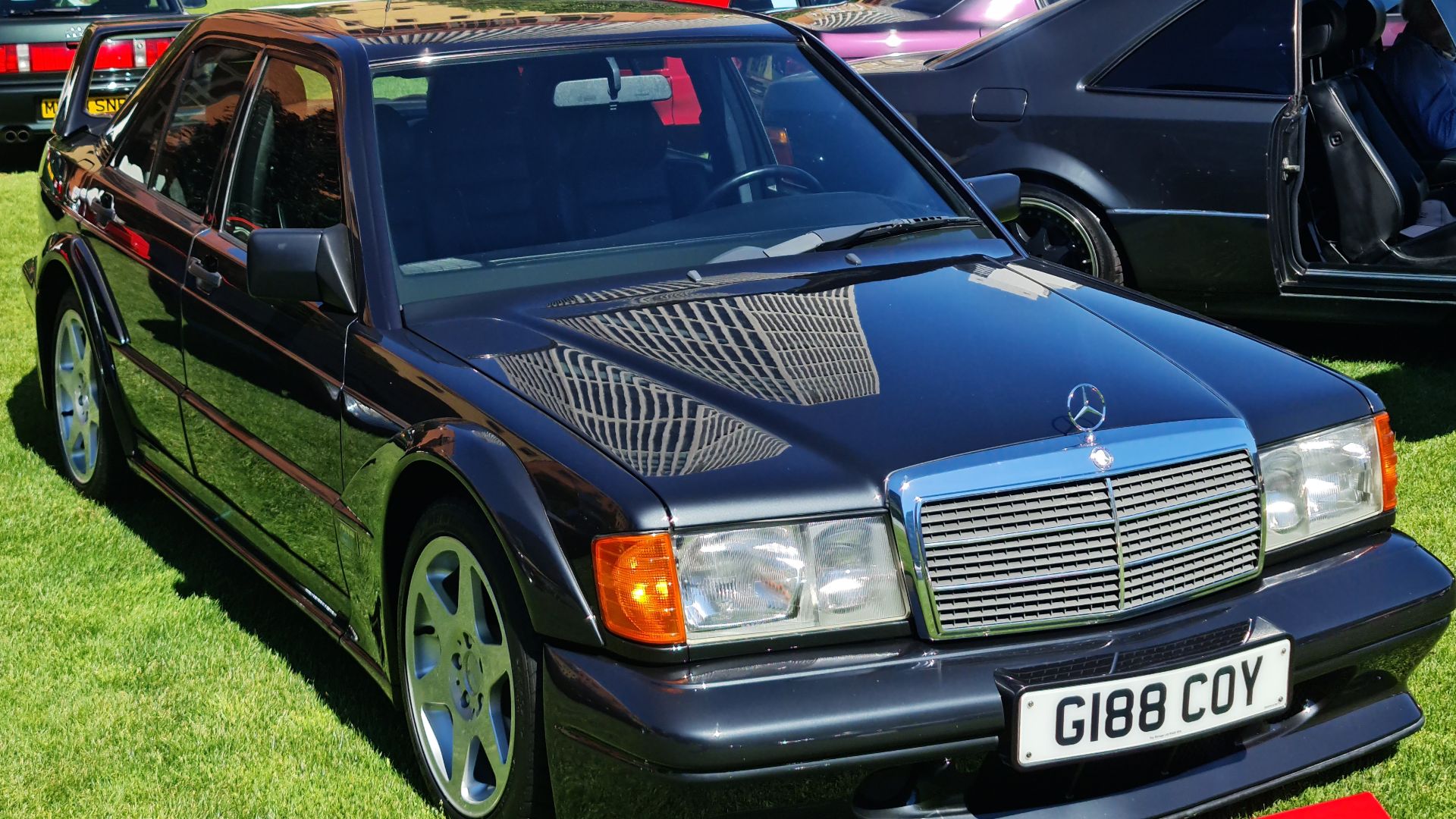 A Mercedes-Benz 190 E 2.5-16 Evolution II taken at the London Concours 2021.