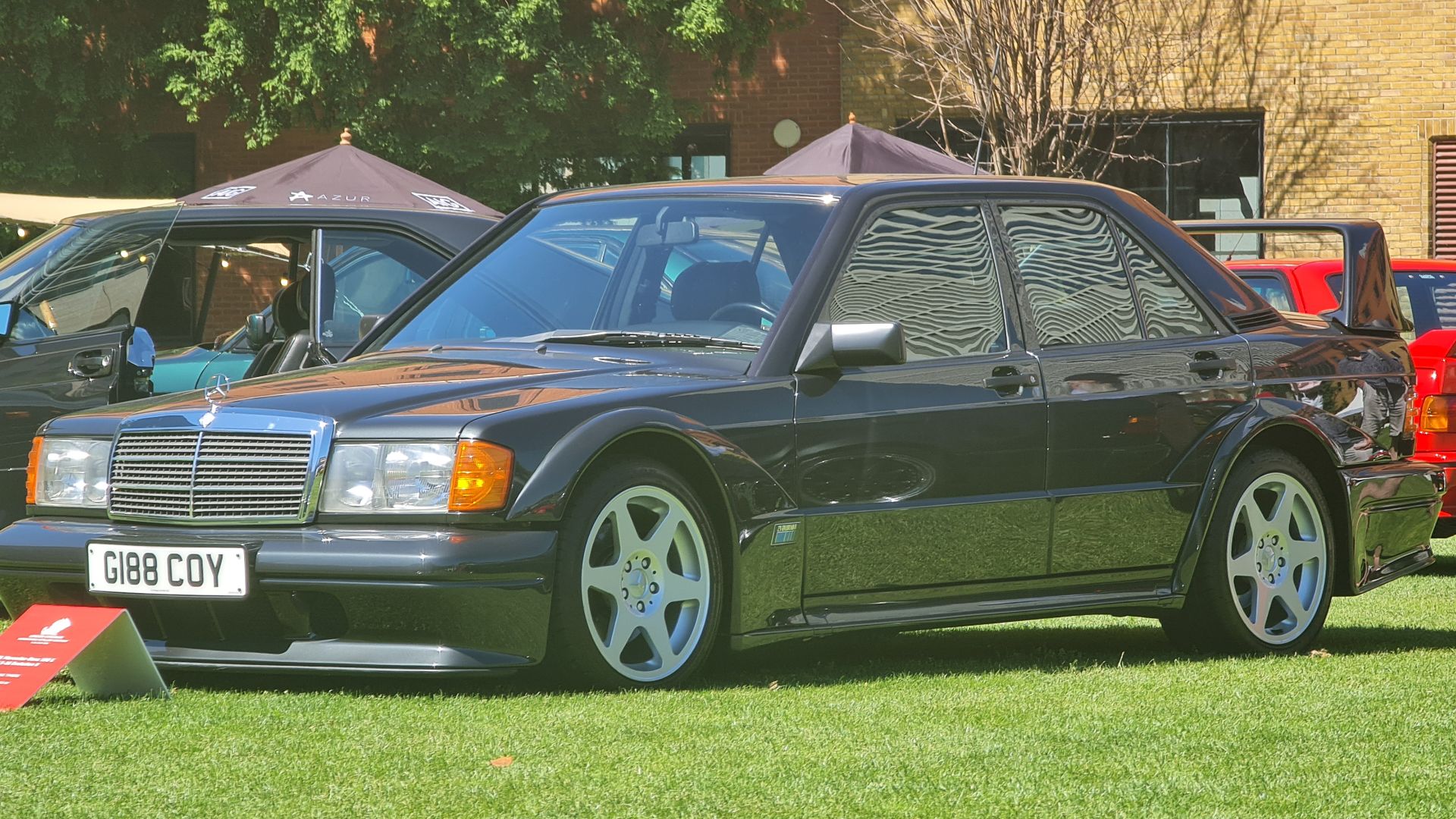 A Mercedes-Benz 190 E 2.5-16 Evolution II taken at the London Concours 2021.