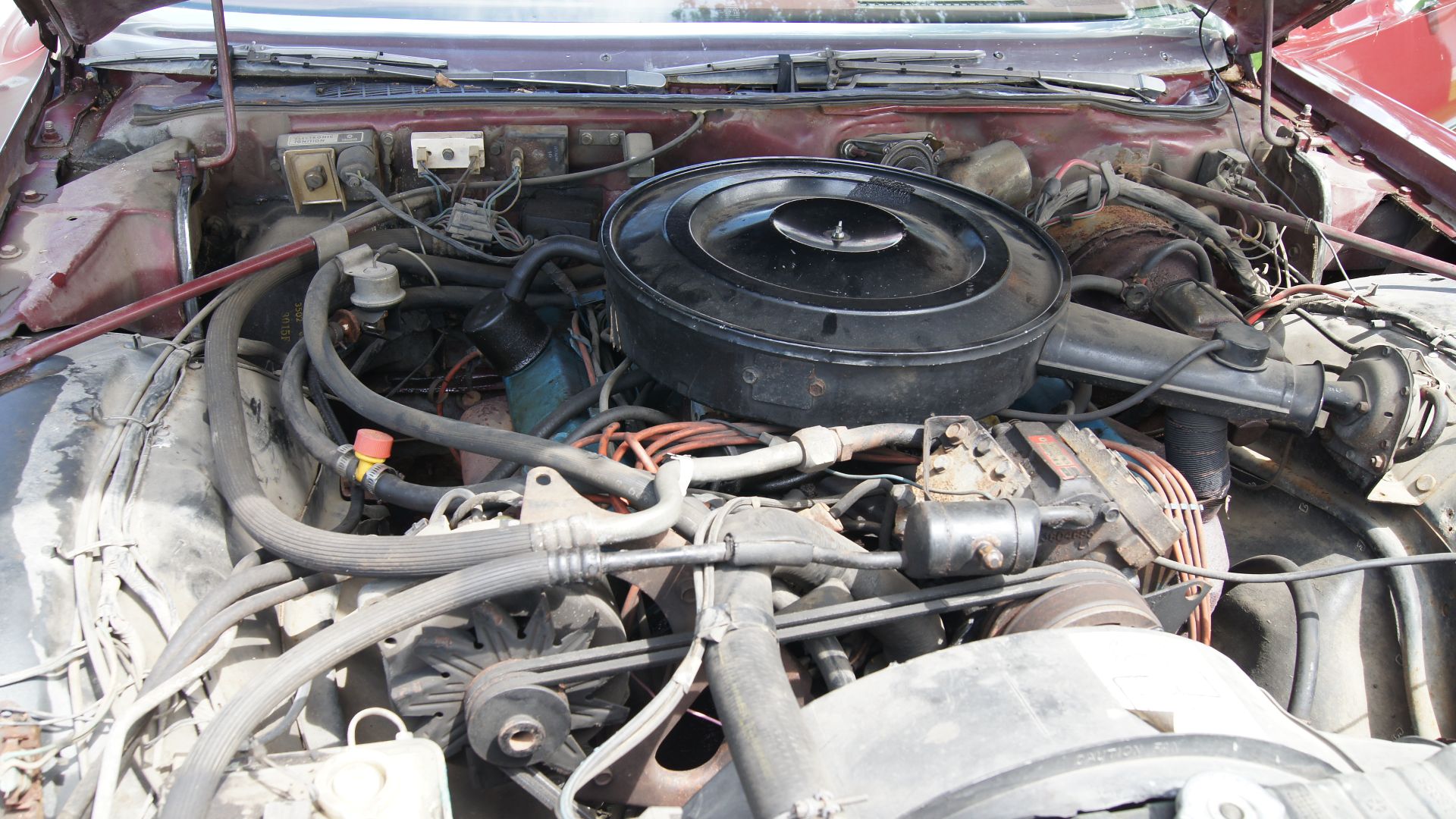 440 Cubic Inch V8.
Fender liners are sturdier than the ones on my 1978.
A friend from the Willmar Car Club told me that his neighbor had this New Yorker for sale.  I stopped by and found out it has 62,000 miles and belongs to the neighbor's elderly father