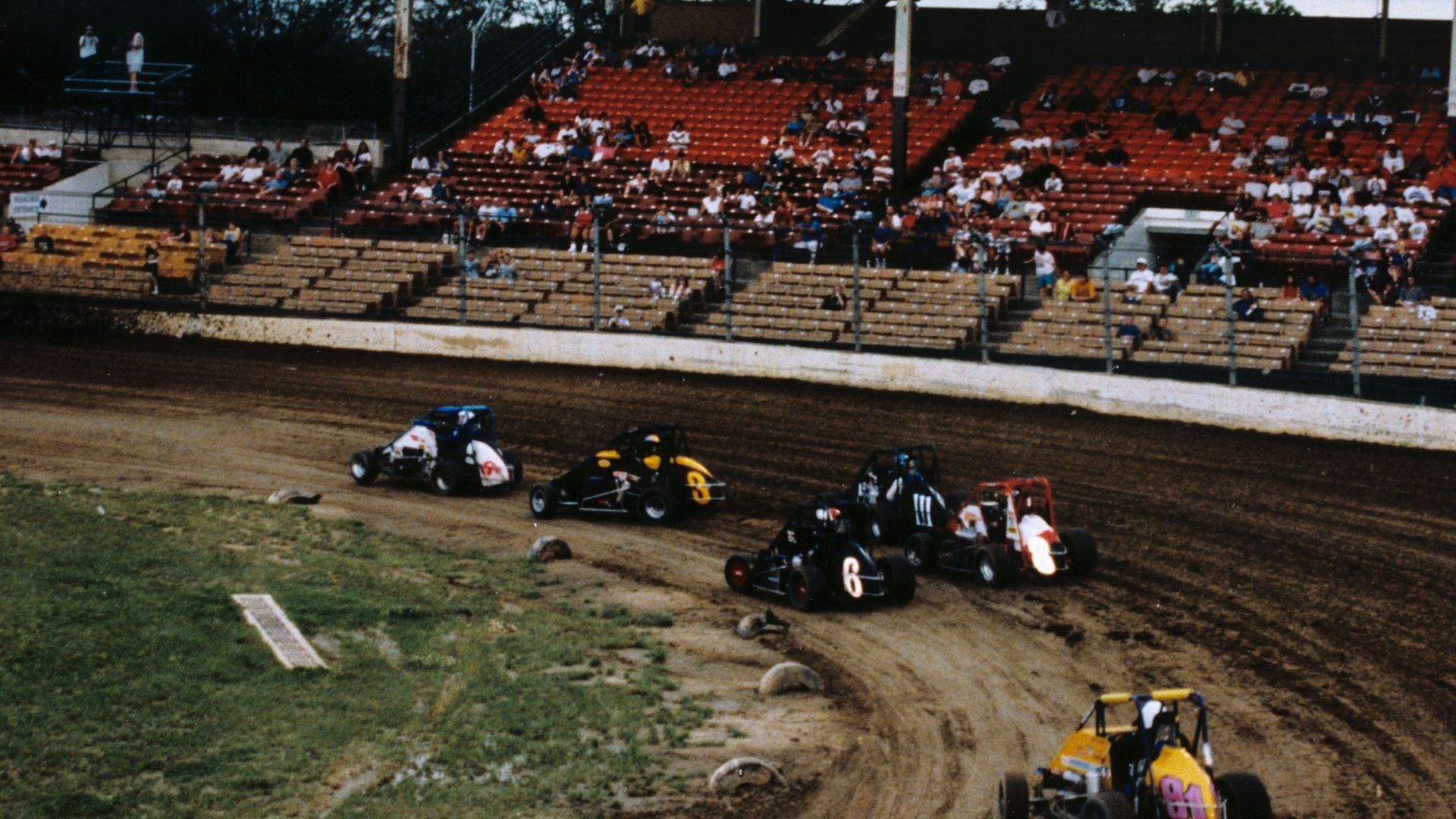 1501 West 16th Street; Indianapolis; Indiana; Marion; Center; Included on Historic Landmarks Foundation's ten (10) most endangered places in Indiana list 1995-1996. Image shows ballpark after being converted to a dirt car race track.