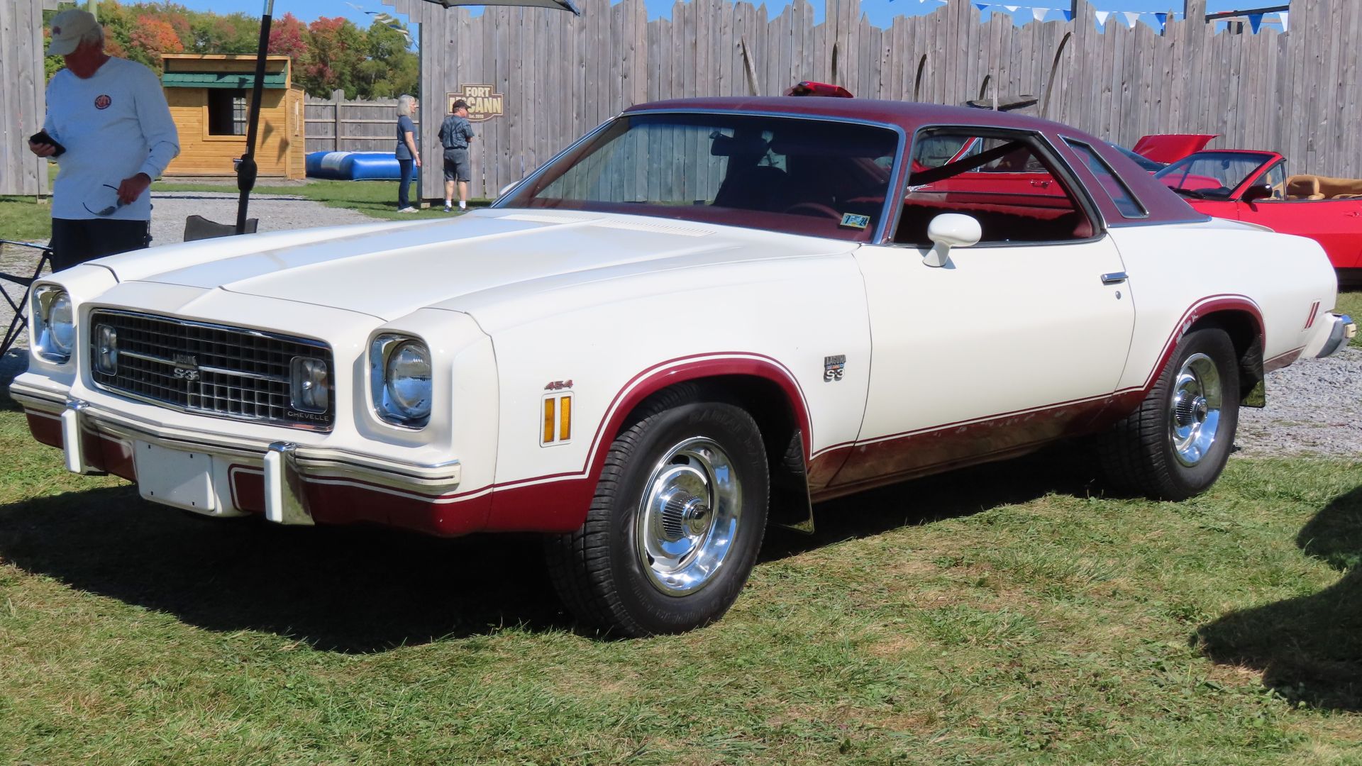 1974 Chevrolet Chevelle Laguna Type S-3 photographed at a car show in Mercer, Pennsylvania. Finished in Antique White.