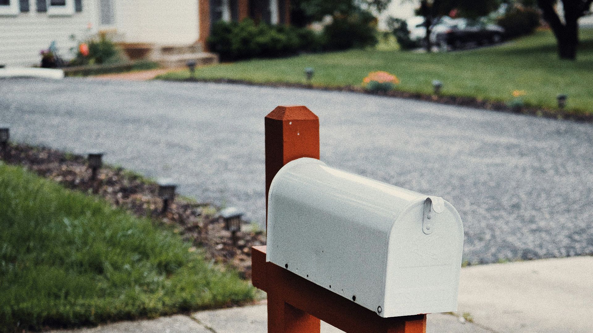 gray metal mail box