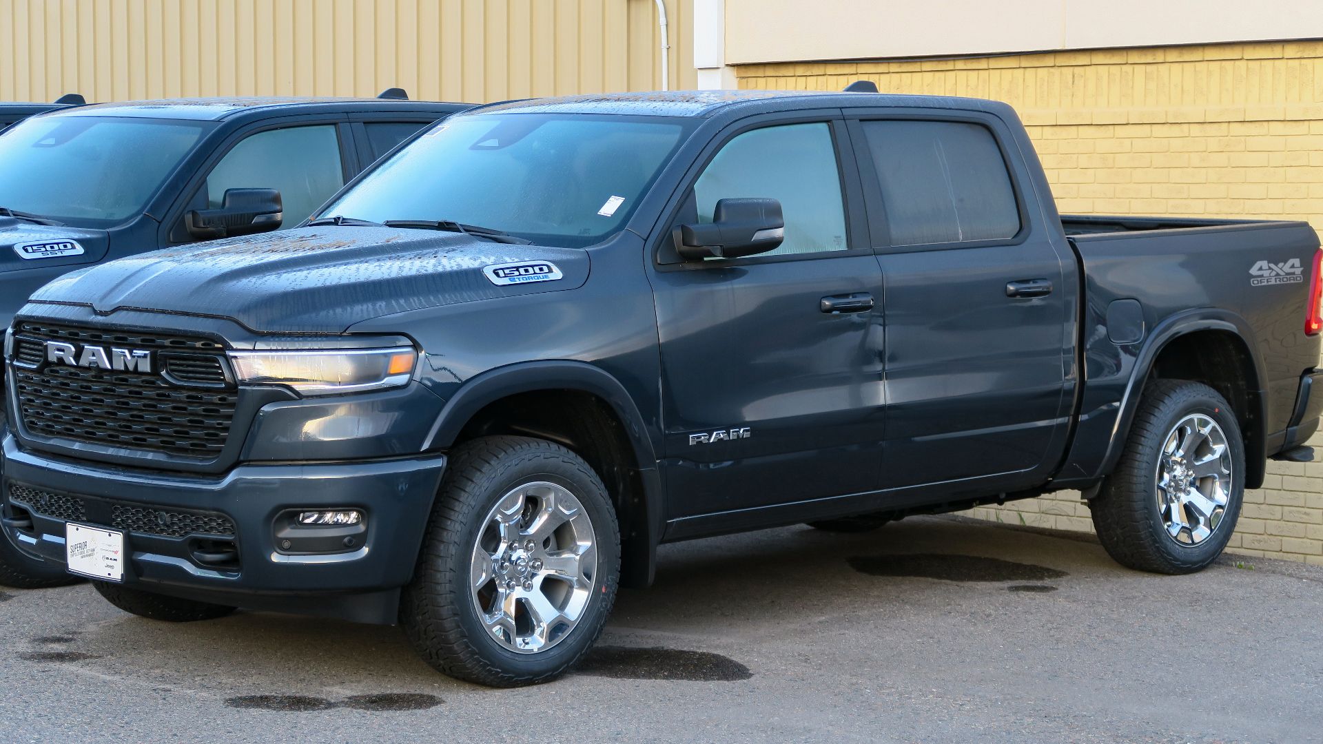 2025 RAM 1500 eTorque Crew Cab Short Box Off-Roader Value Package photographed in Sault Ste. Marie, Ontario, Canada.