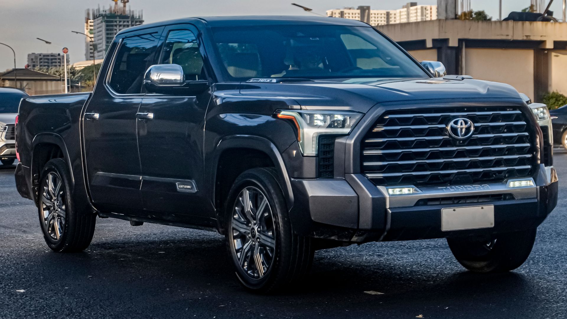 Magnetic Gray Metallic Toyota Tundra VXKH75 CrewMax 3.4 Capstone Hybrid. US gray import.