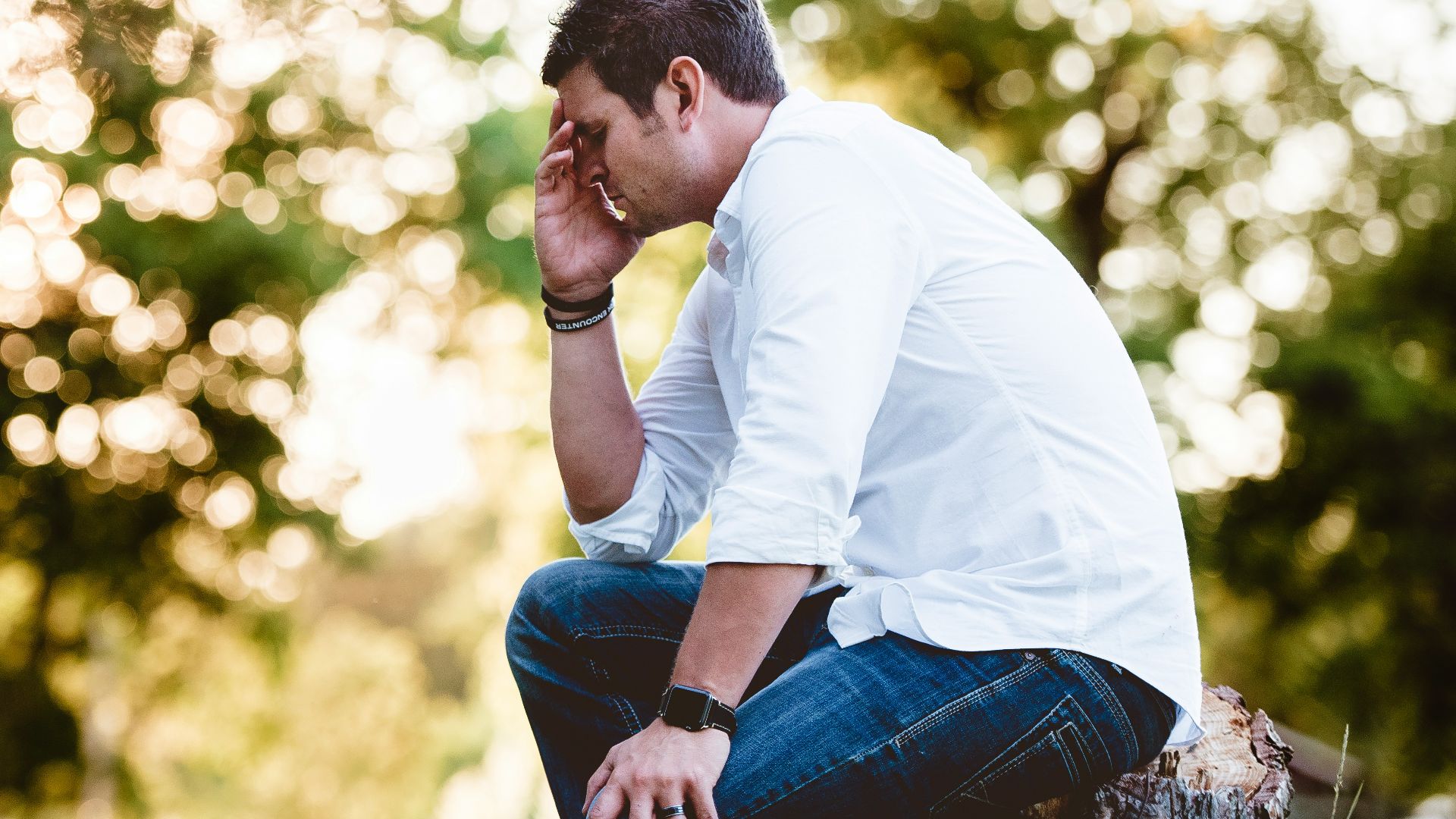 man on thinking pose