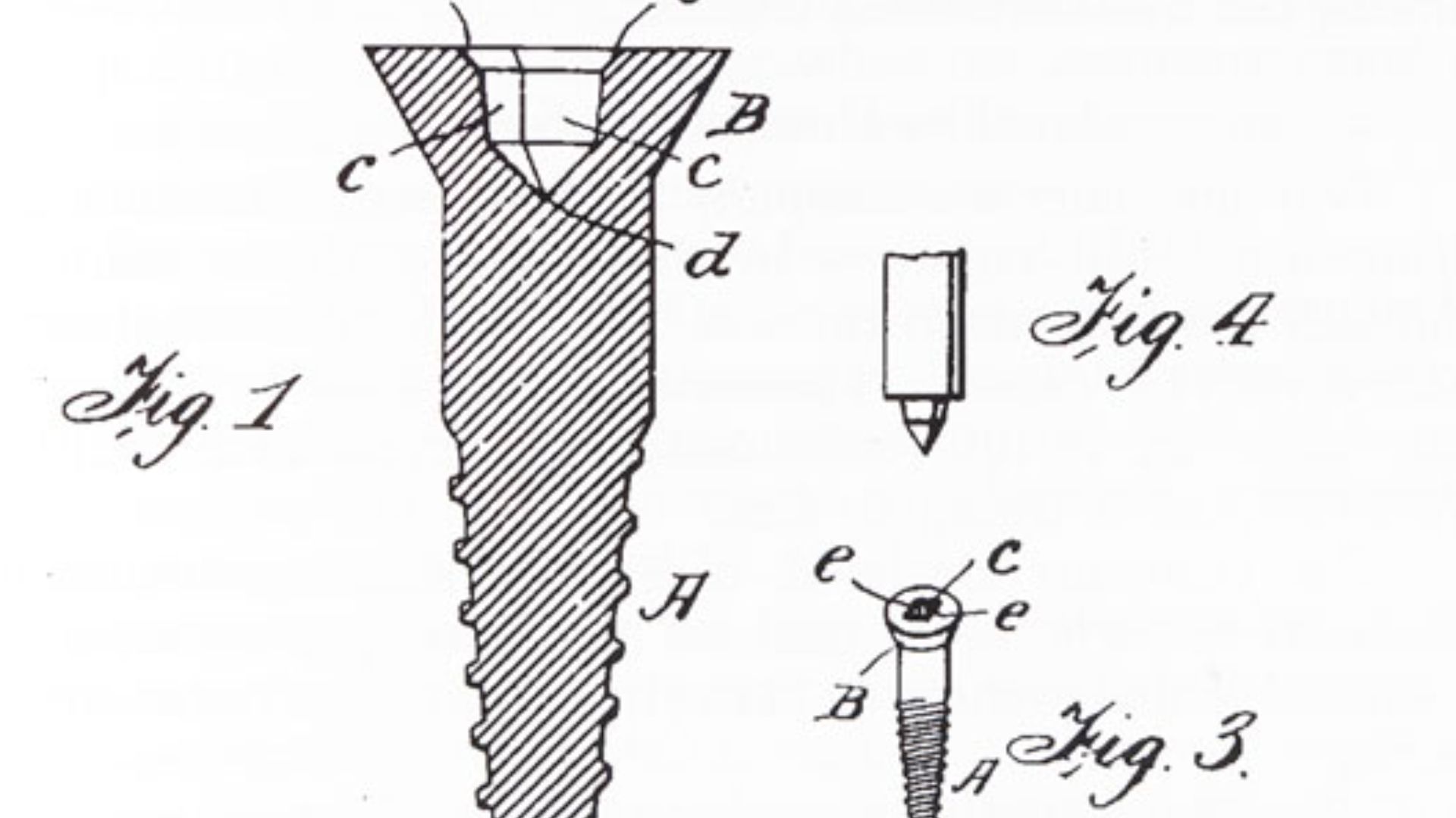 Page from a patent for the Robertson screw, 1909