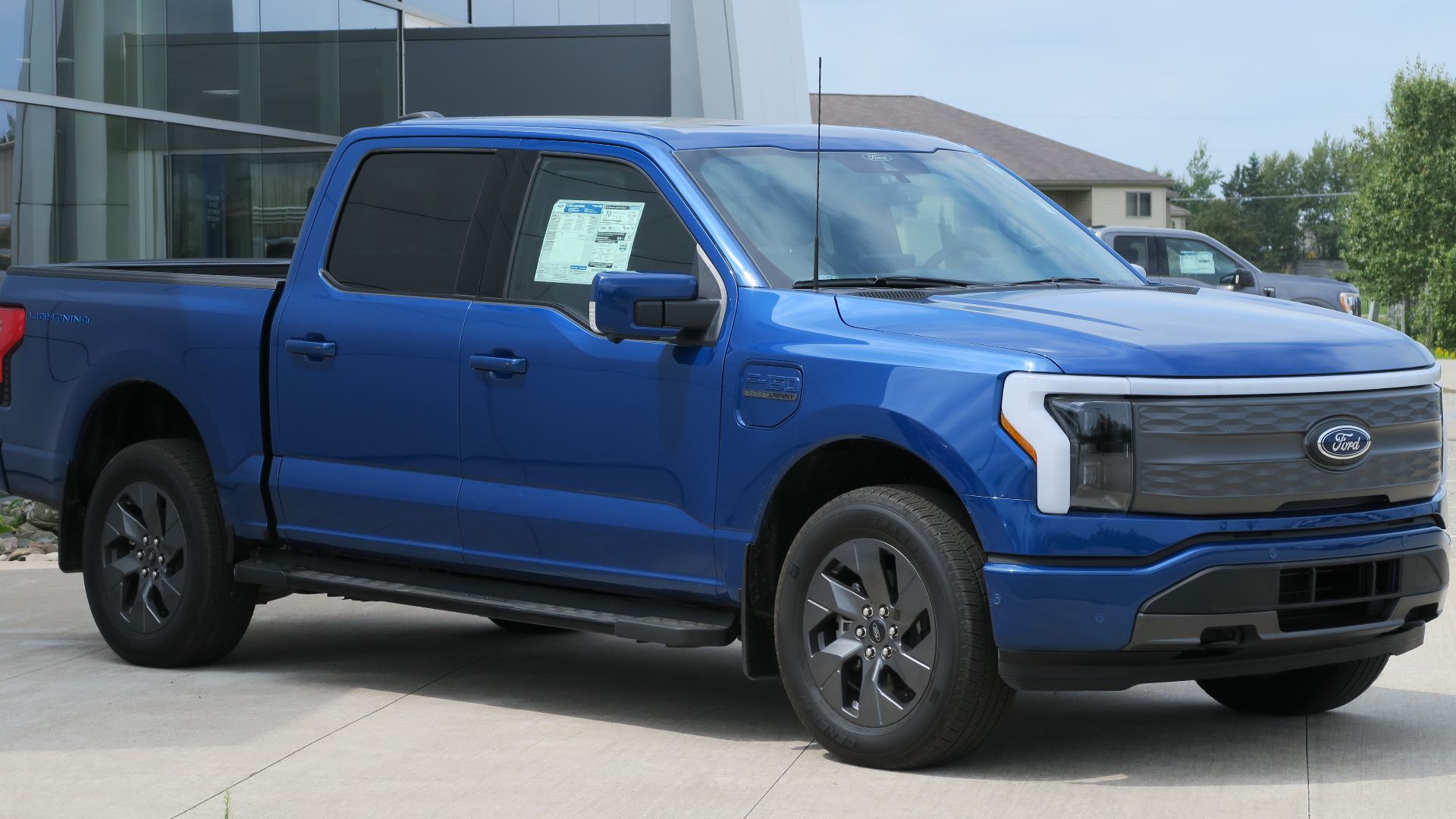 2022 Ford F-150 Lightning Lariat photographed in Sault Ste. Marie, Michigan, USA.