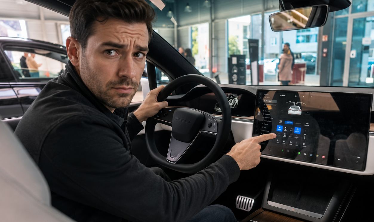 Man Using The Touchscreen