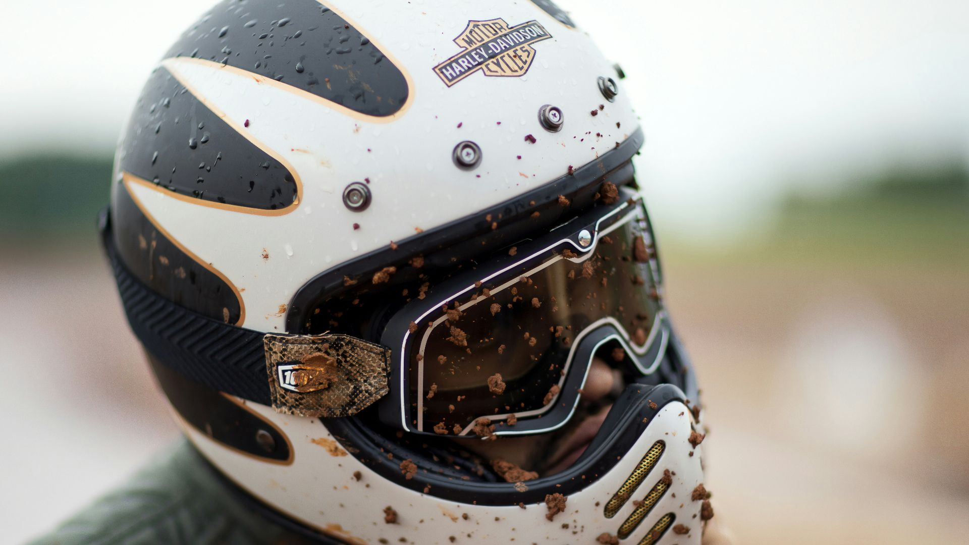 person wearing white and black helmet