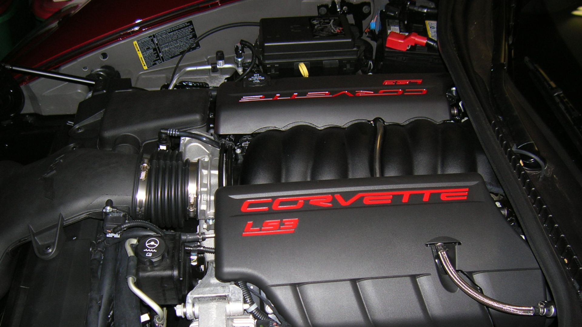 A General Motors LS3 Engine in a 2008 Corvette.