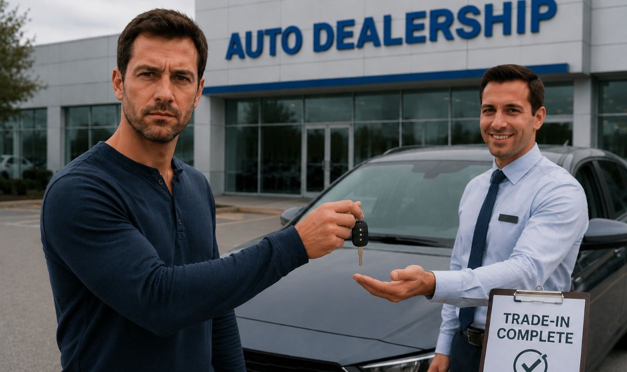 Man trade in car