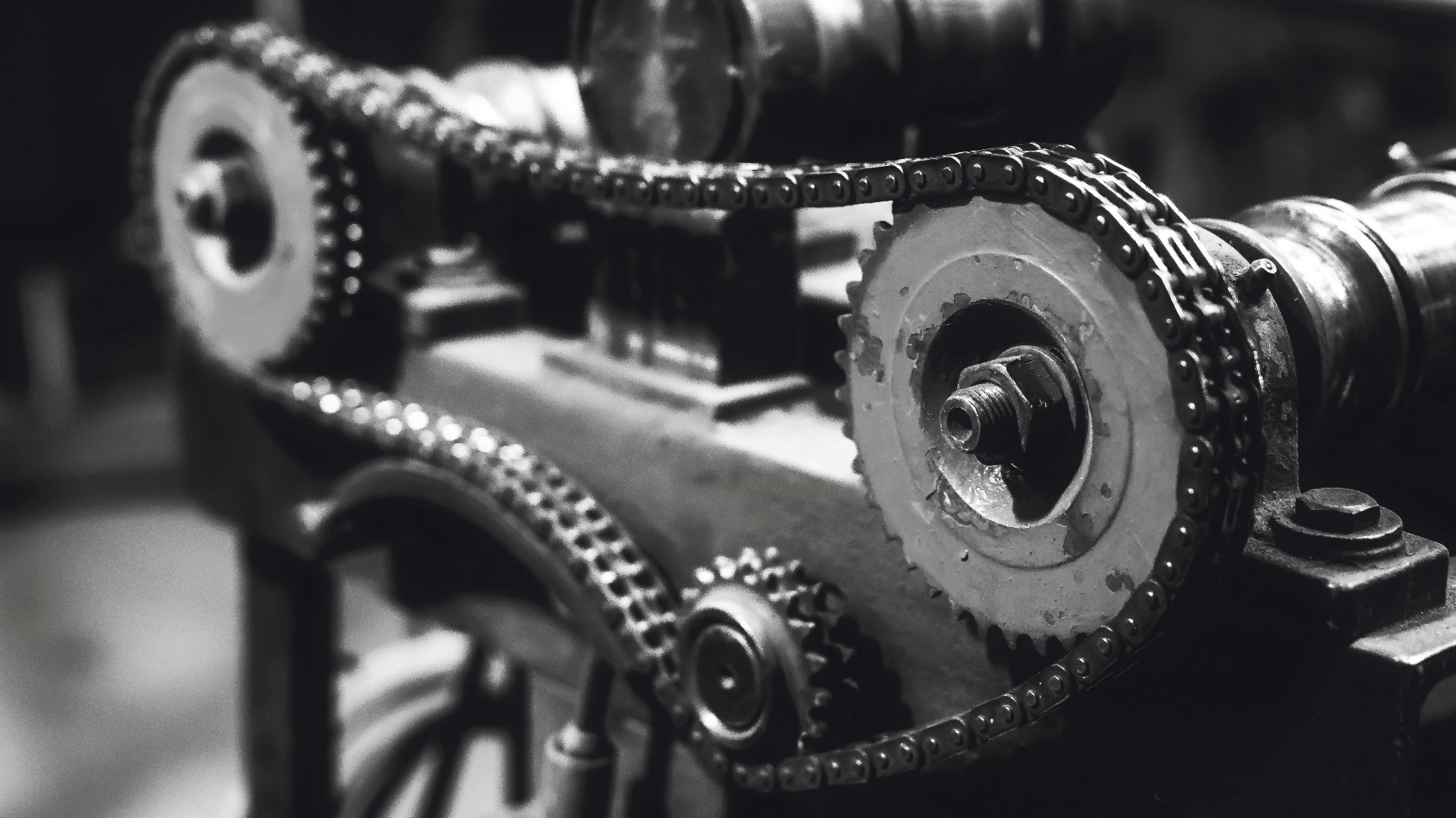 machine with chain and gears