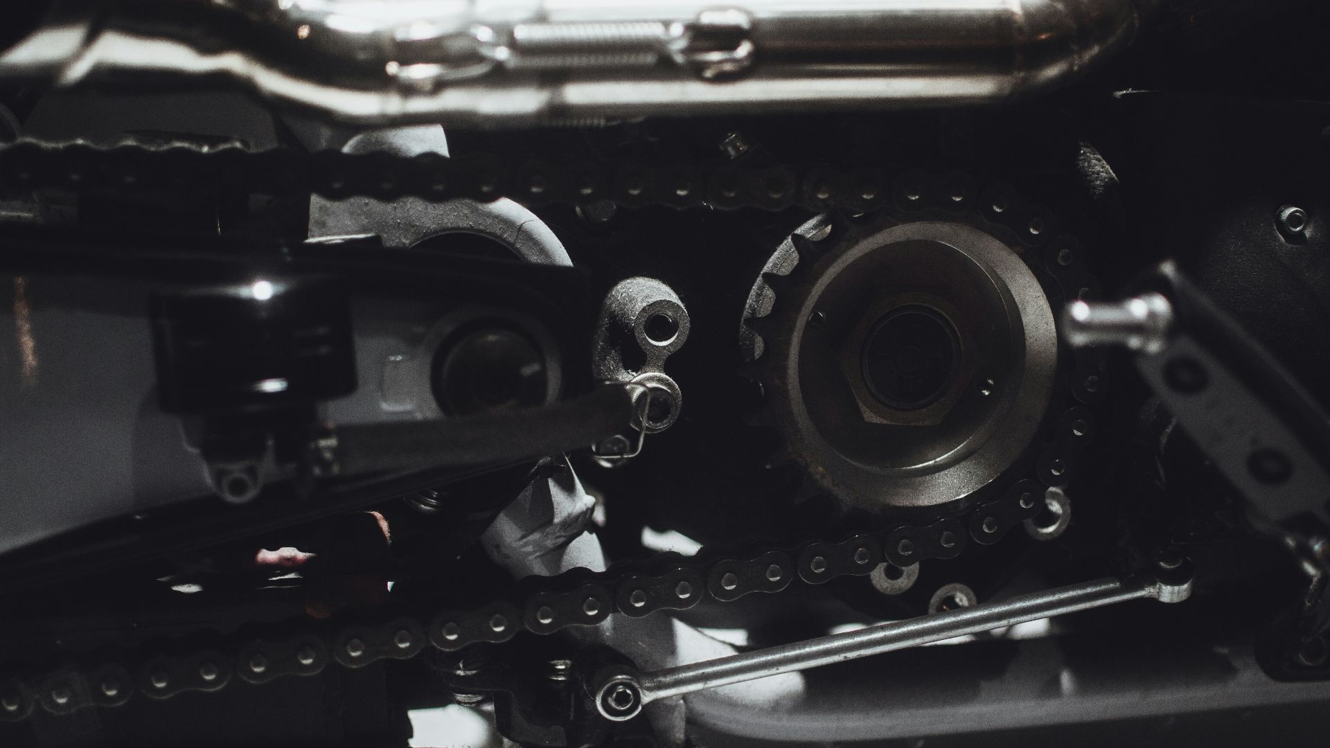 black and silver car engine