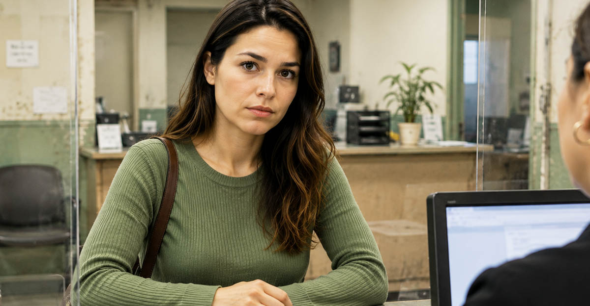AI-generated image of a woman getting a cash advance.