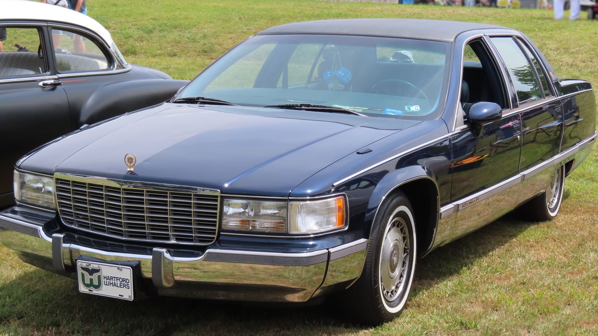 1993 Cadillac Fleetwood Brougham photographed at the 12th annual Street Scene Car & Custom Bike Show in Austintown, Ohio. Finished in Sapphire Blue Firemist.