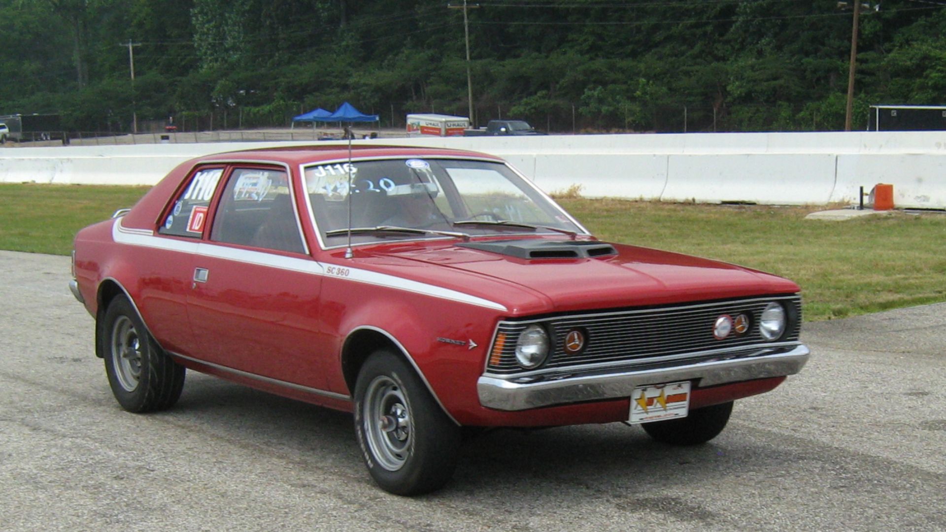 1971 AMC Hornet SC 360 returning from its run down the drag strip. The Hormet SC 360 is a compact