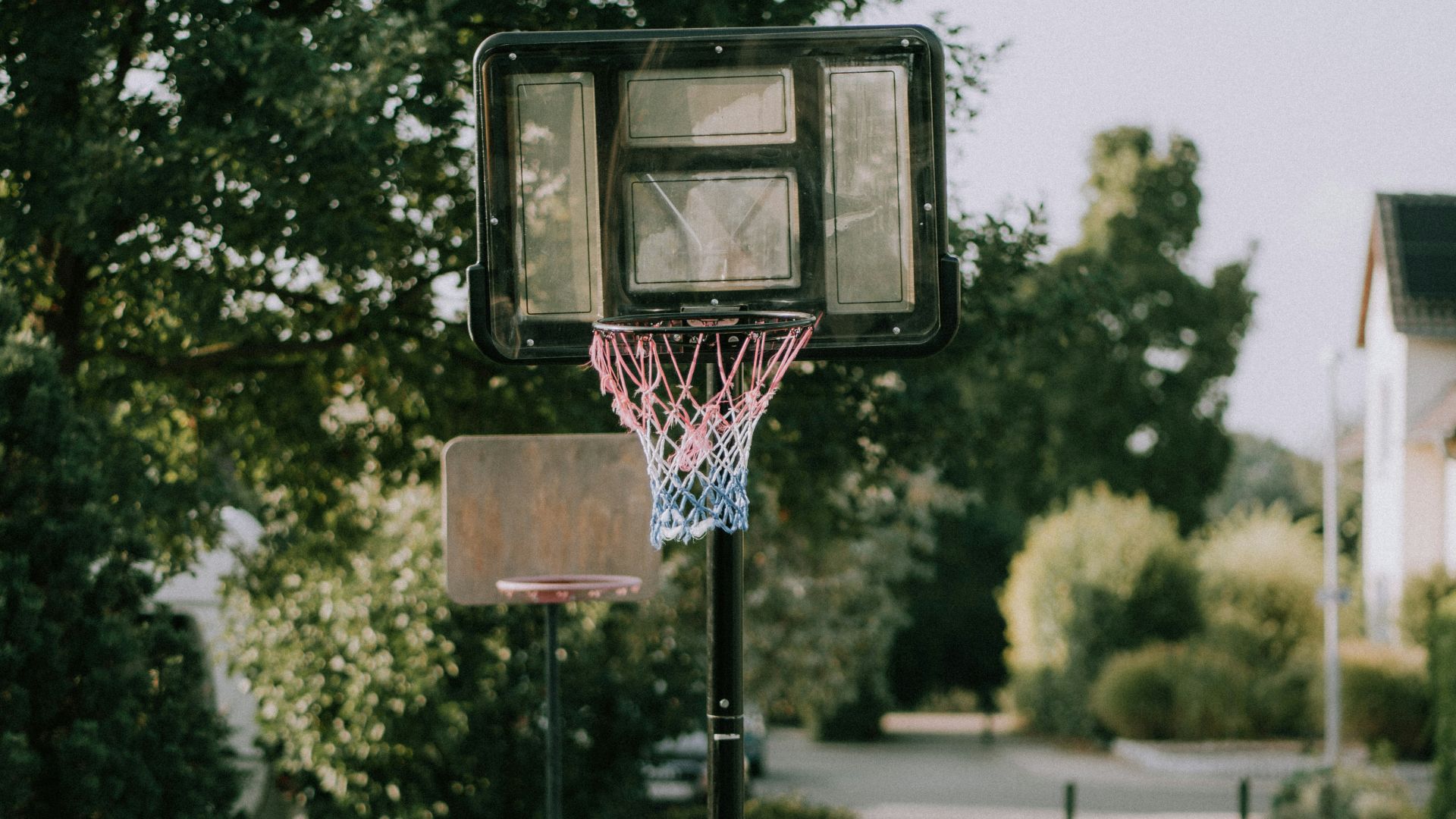 a basketball hoop with a net