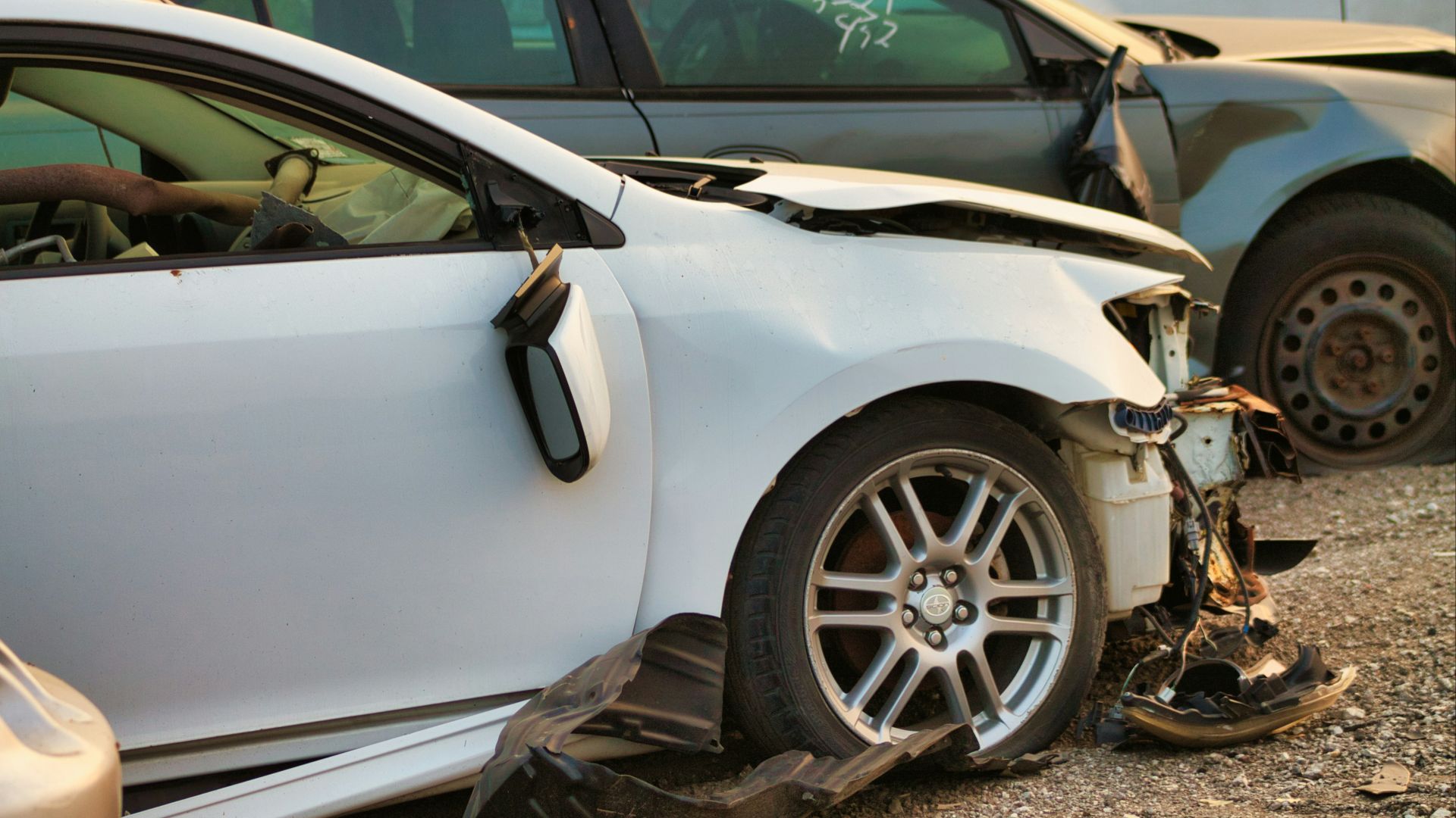 a car that has been involved in a car accident