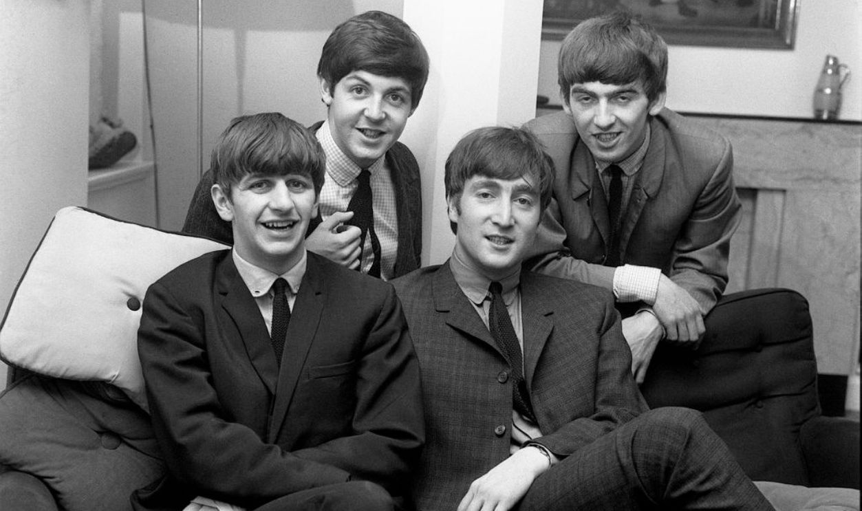 The Beatles Ringo Starr, Paul McCartney, John Lennon and George Harrison at the home of Mirror writer Donald Zec. 9th September 1963.