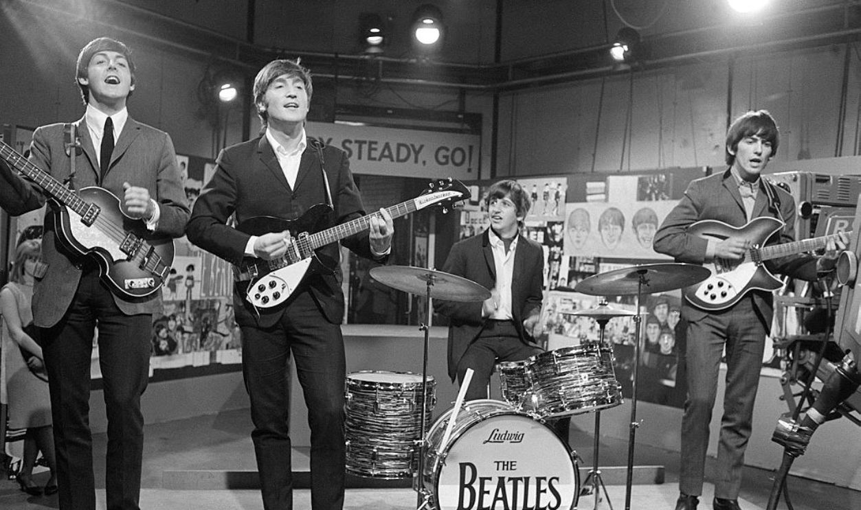 The Beatles at Television House, Kingsway, for an appearance on the television Show
