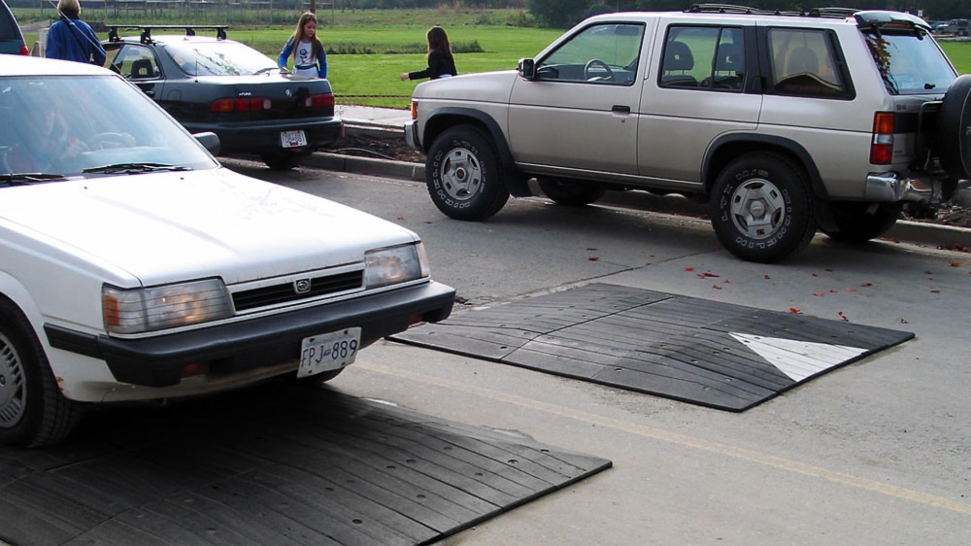Rubber speed cushions (likely located in British Columbia, Canada)