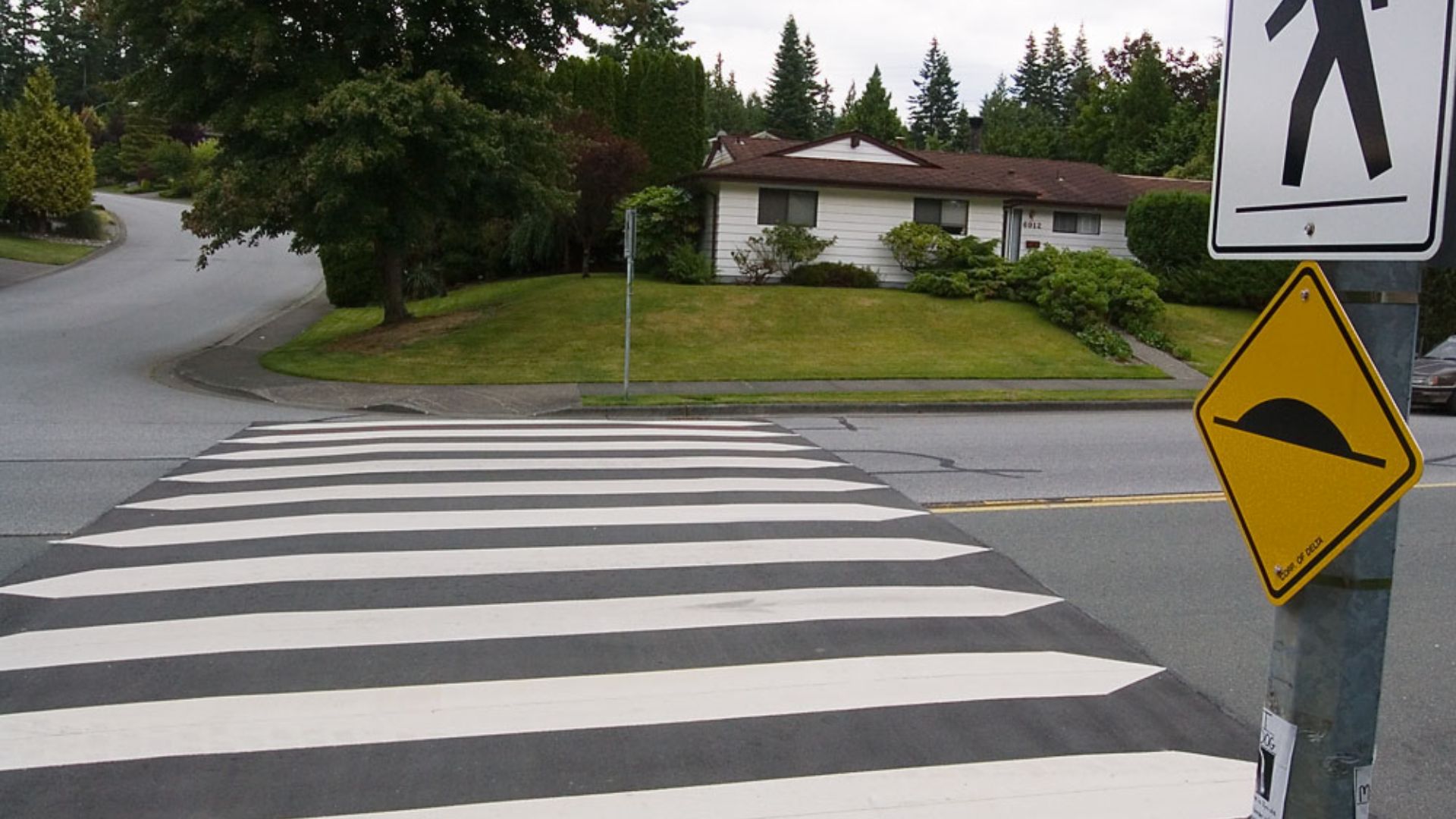 Raised crosswalk (likely located in British Columbia, Canada)
