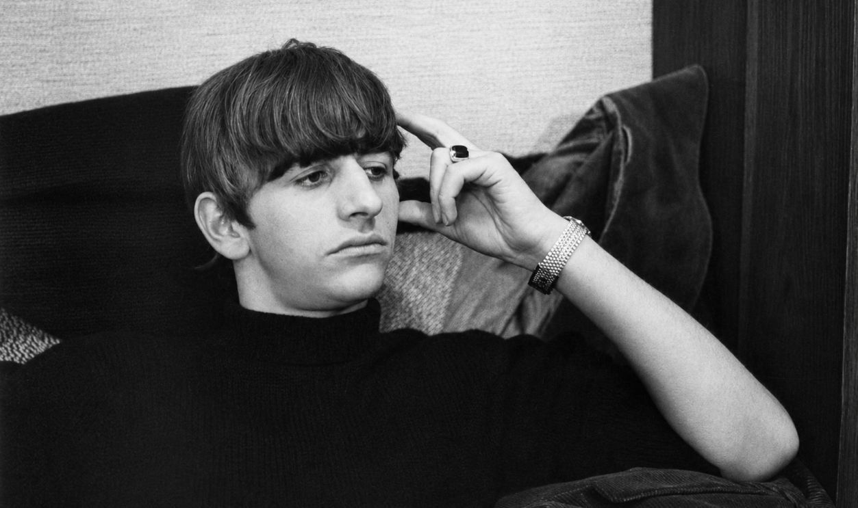 LONDON - 30th DECEMBER: Ringo Starr from The Beatles posed backstage at the Finsbury Park Astoria, London during the band's Christmas Show residency on 30th December 1963.