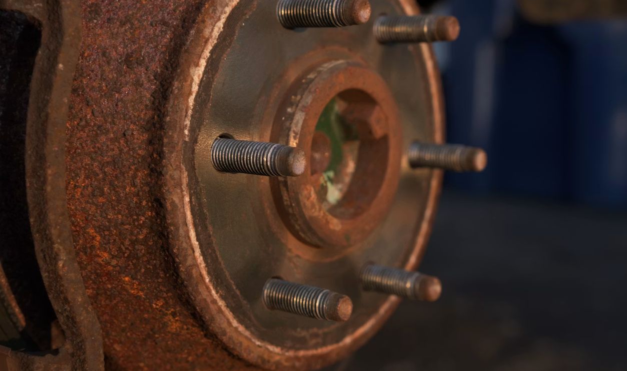 grey metal wheel spacer