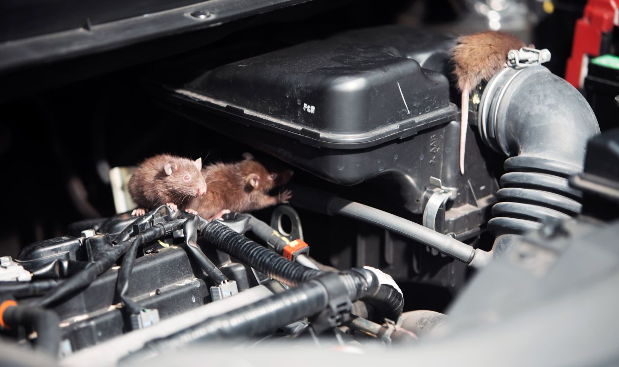 Pests in car engines hoods