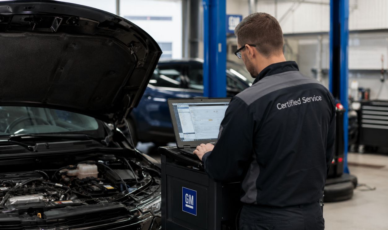 Car diagnostic station in modern garage