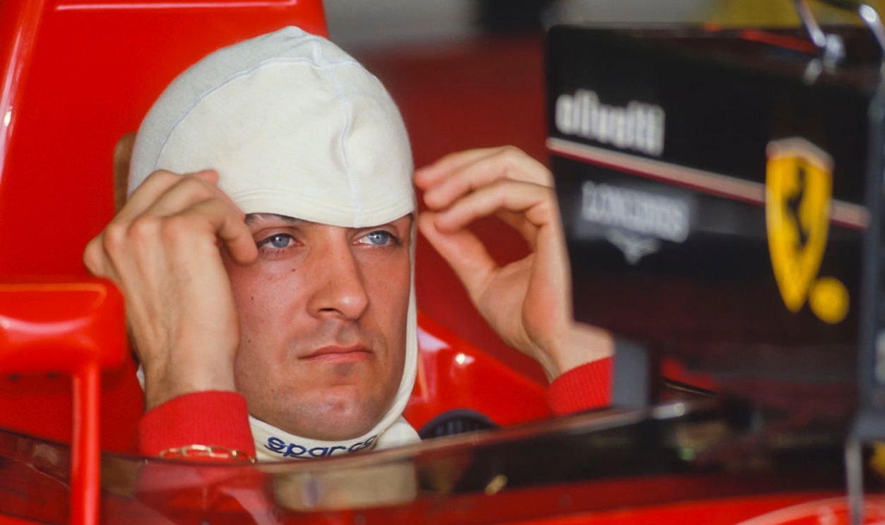 PHOENIX - MARCH 10: Jean Alesi, #28, works on the setup of his Ferrari team car in the pits prior to the 1991 Formula One US Grand Prix held on March 10, 1991 on a downtown street course in Phoenix, Arizona.