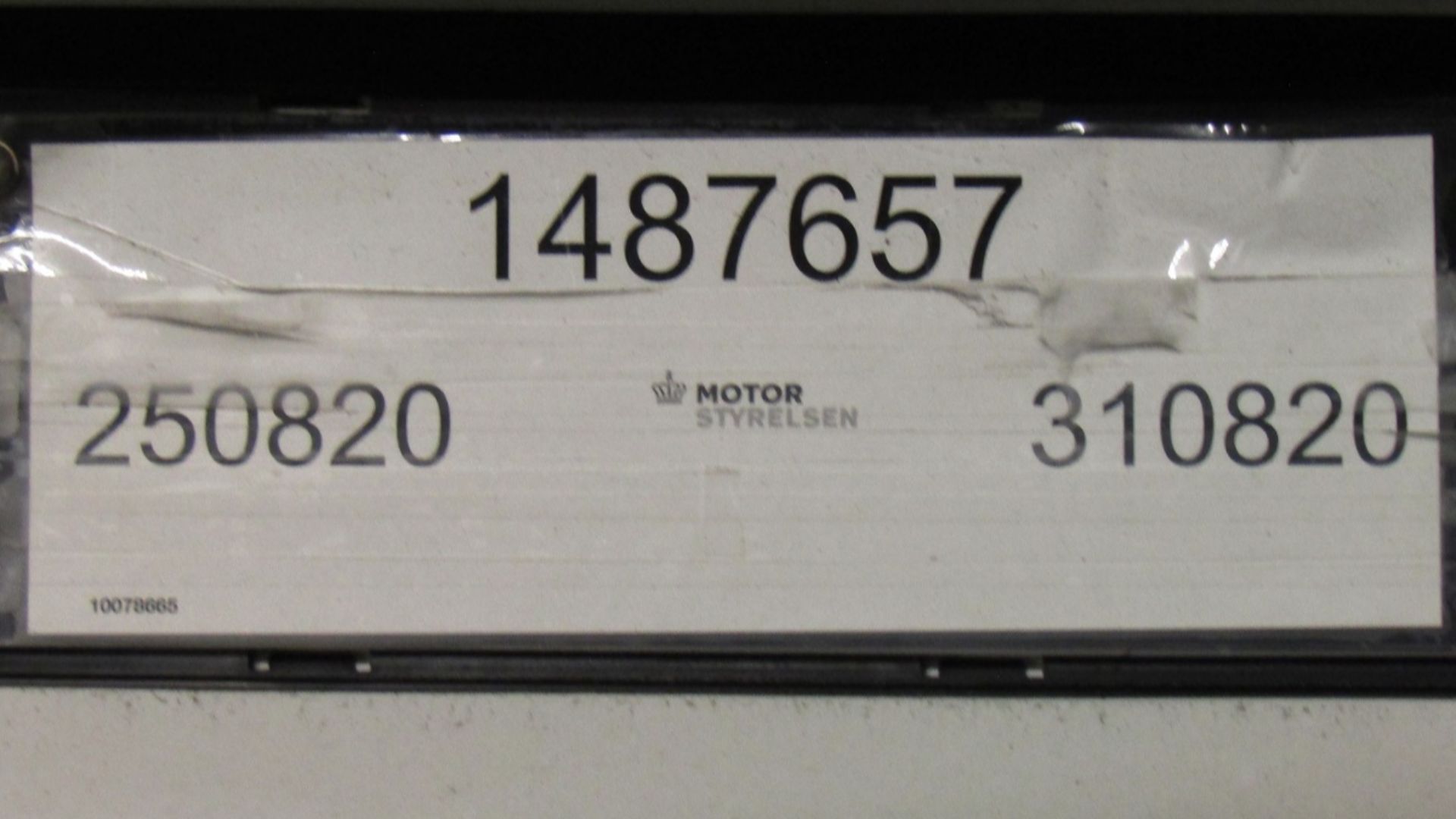 2020 temporary vehicle registration of Denmark