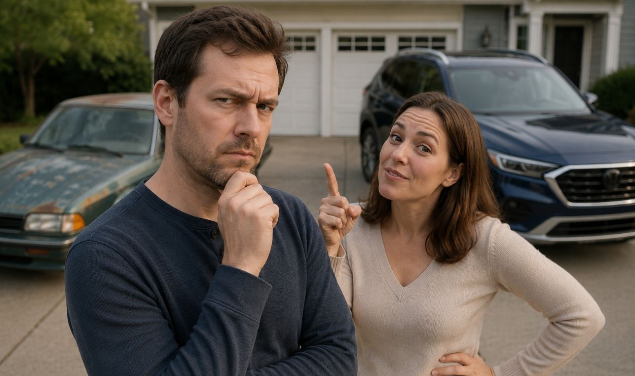 woman talking to man