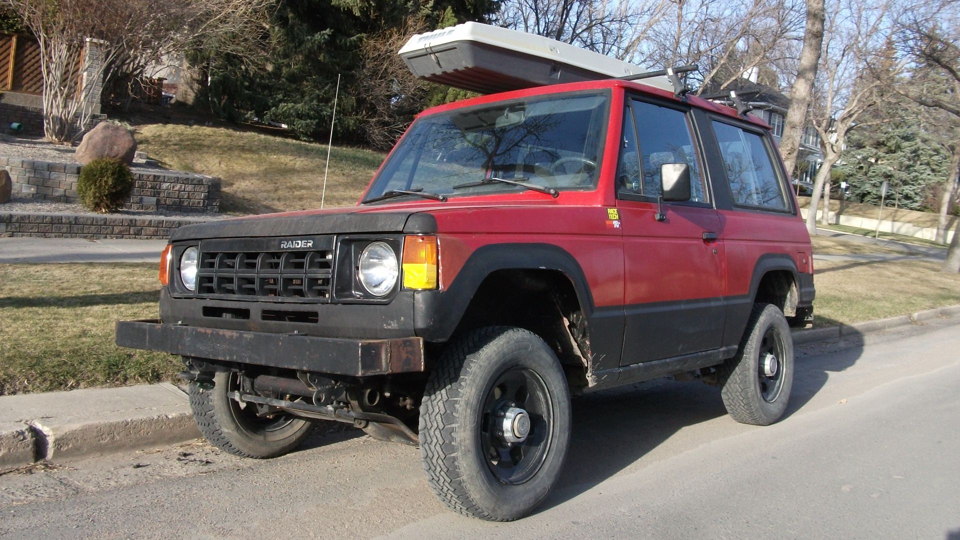 Not too many of these Dodge Raiders left around here. They are a rebadge of a first generation Mitsubishi Pajero.